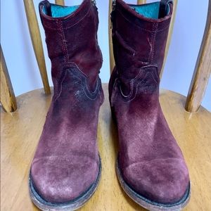 Corral wine distressed Lambskin leather boots